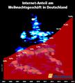 Entwicklung des Internet-Anteils am Weihnachtsgeschft in Deutschland 2005-2015