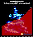 Entwicklung des Internet-Anteils am Weihnachtsgeschäft in Deutschland 2005-2015