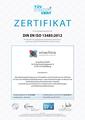 xmachina-Zertifikat DIN EN ISO 13485