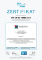 xmachina - Advancing E-Health | Zertifikat ISO 13485